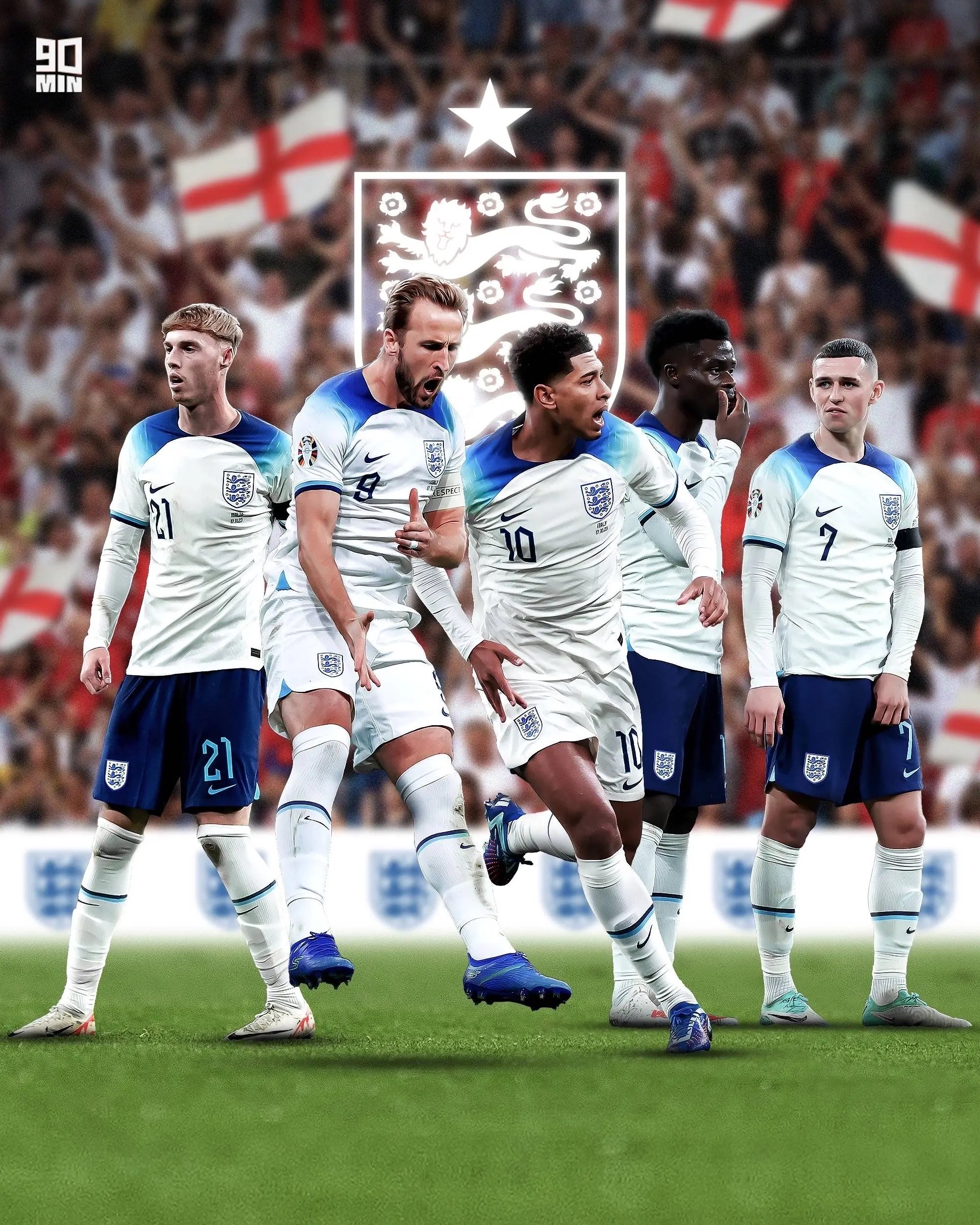 足球赛场上：英格兰队斩获大胜