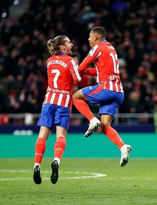 格列兹曼抢射得手马竞保住领先优势